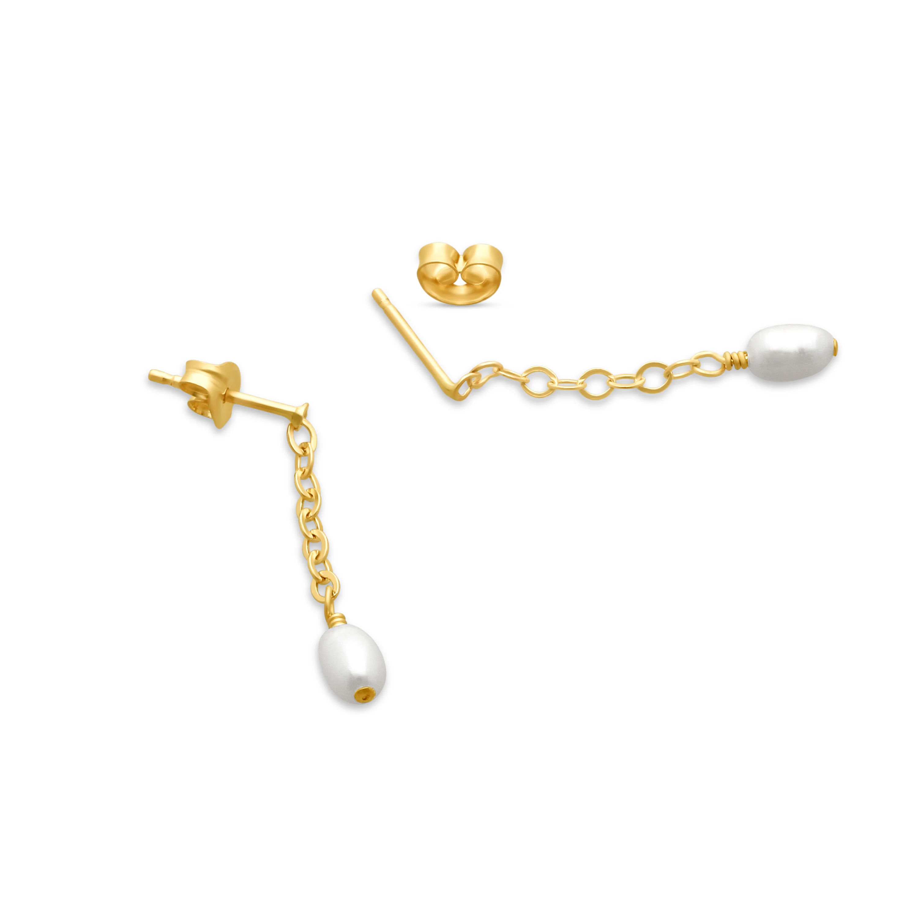 Lila Short Pearl Drop Earrings - Image 3